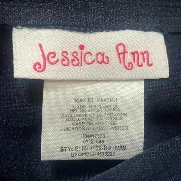 Jessica Ann Navy & White Sailor  Nautical Dress for Girls - Picture 4 of 5